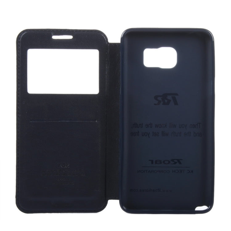 Crazy Horse Texture Horizontal Flip Leather Case with Holder & Card Slot & Caller ID Display for Galaxy Note 5 / N920