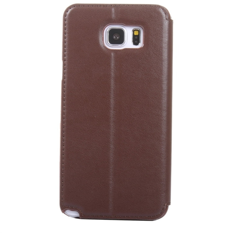 Crazy Horse Texture Horizontal Flip Leather Case with Holder & Card Slot & Caller ID Display for Galaxy Note 5 / N920
