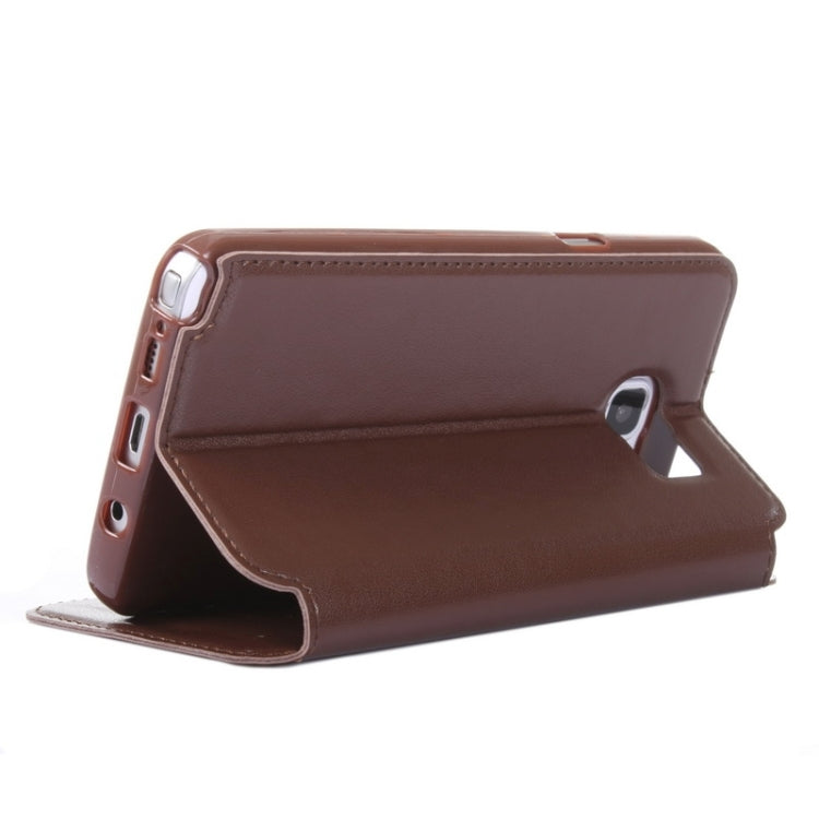 Crazy Horse Texture Horizontal Flip Leather Case with Holder & Card Slot & Caller ID Display for Galaxy Note 5 / N920