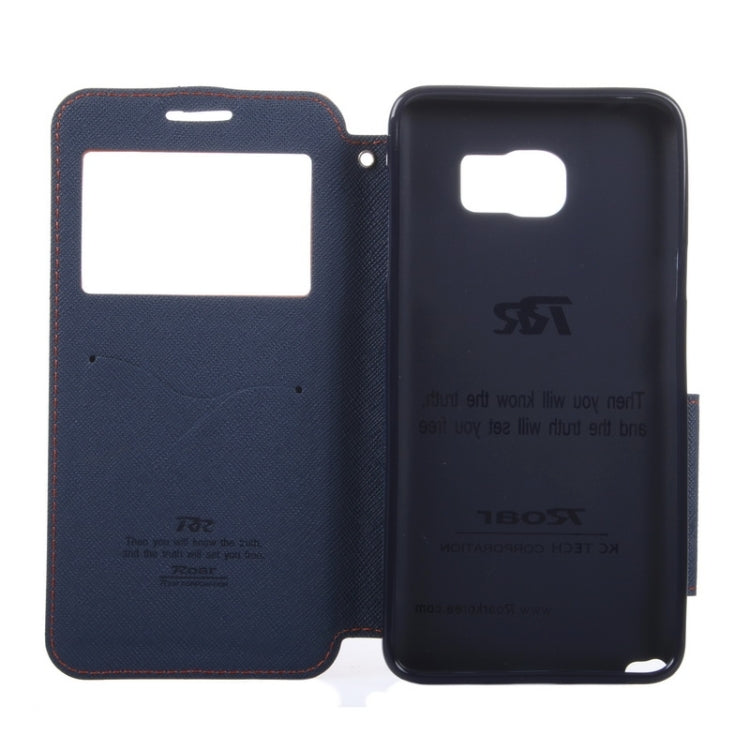 Cross Texture Horizontal Flip Leather Case with Holder & Card Slot for Galaxy Note 5 / N920