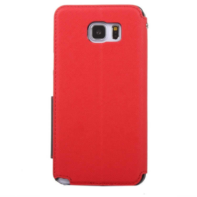 Cross Texture Horizontal Flip Leather Case with Holder & Card Slot for Galaxy Note 5 / N920