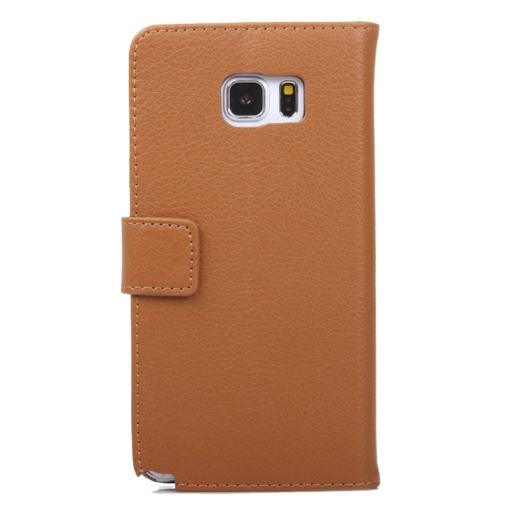 Litchi Texture Horizontal Flip Leather Case with Holder & Card Slots & Wallet for Galaxy Note 5 / N920