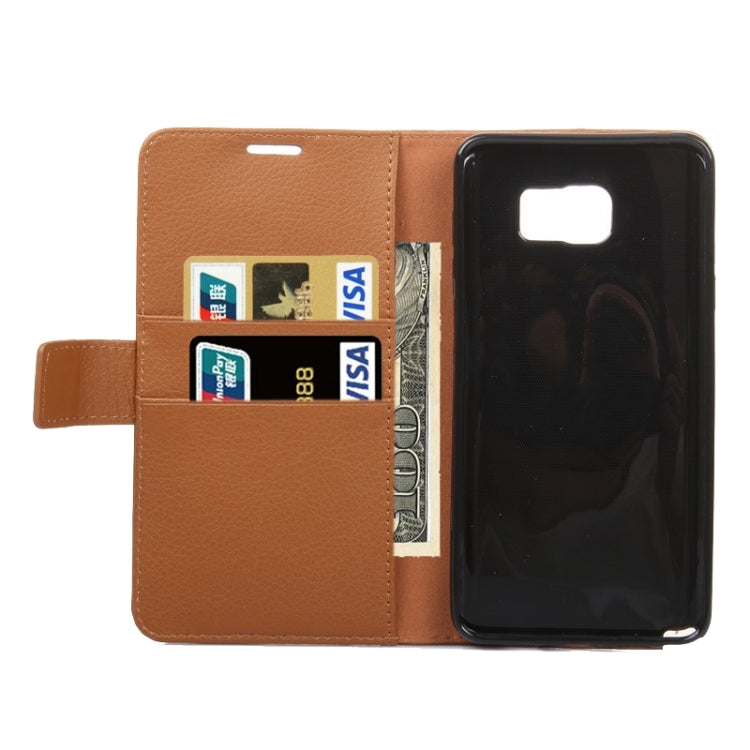 Litchi Texture Horizontal Flip Leather Case with Holder & Card Slots & Wallet for Galaxy Note 5 / N920