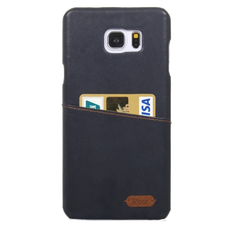 Roar Crazy Horse Texture PU Leather Paste Skin Hard Shell Plastic Case with Card Slot for Galaxy Note 5 / N920