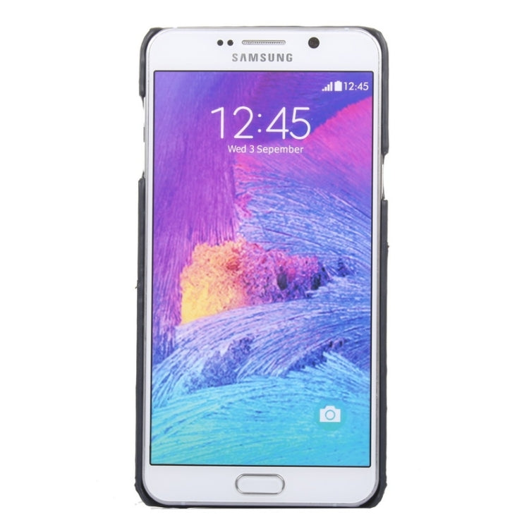 Roar Crazy Horse Texture PU Leather Paste Skin Hard Shell Plastic Case with Card Slot for Galaxy Note 5 / N920