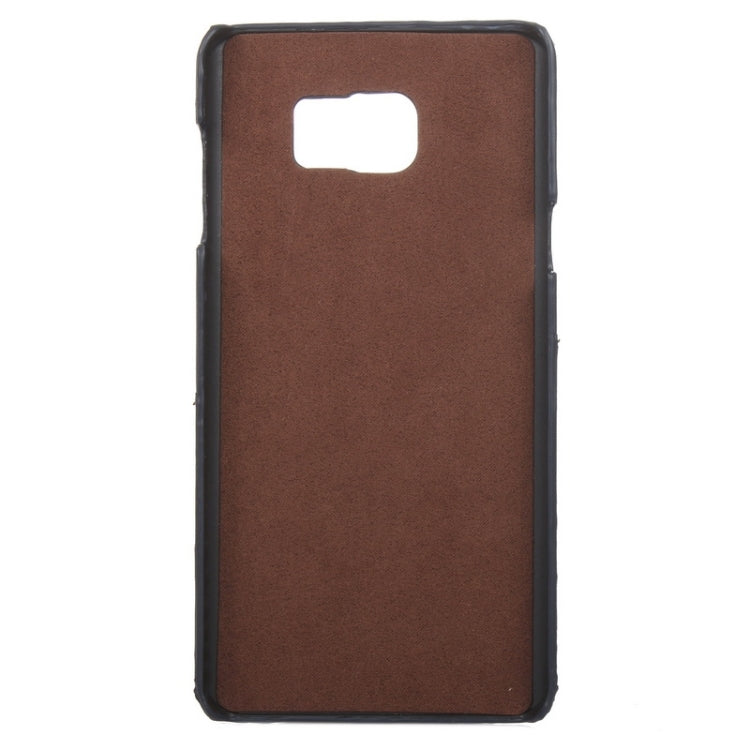 Roar Crazy Horse Texture PU Leather Paste Skin Hard Shell Plastic Case with Card Slot for Galaxy Note 5 / N920