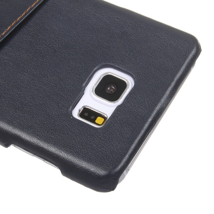 Roar Crazy Horse Texture PU Leather Paste Skin Hard Shell Plastic Case with Card Slot for Galaxy Note 5 / N920