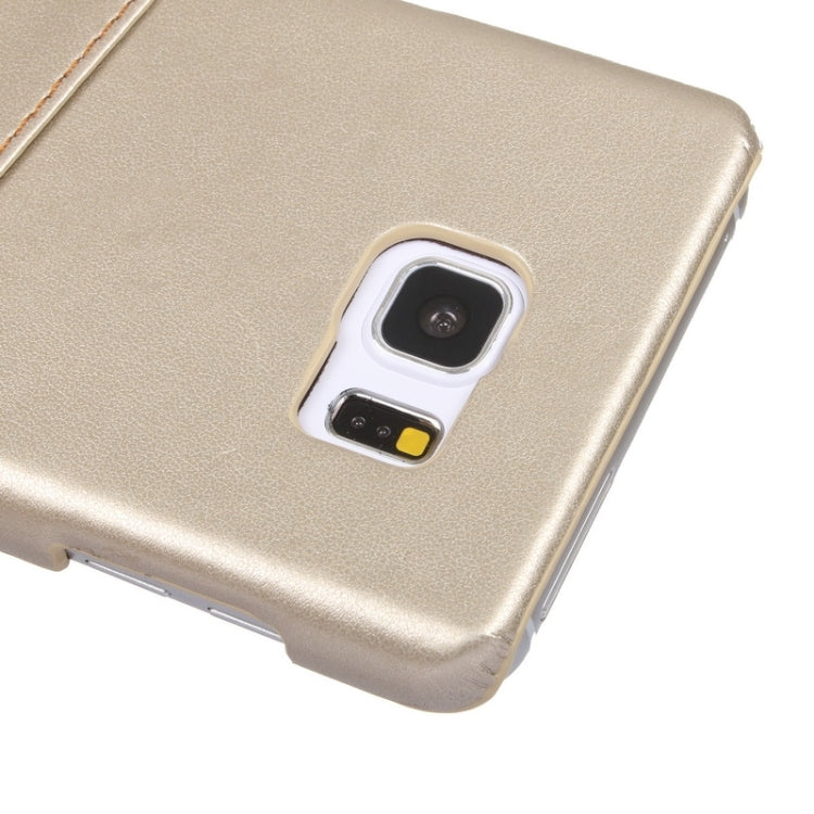 Roar Crazy Horse Texture PU Leather Paste Skin Hard Shell Plastic Case with Card Slot for Galaxy Note 5 / N920