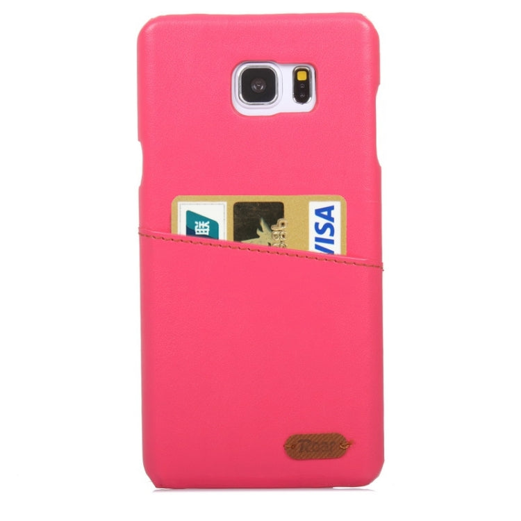 Roar Crazy Horse Texture PU Leather Paste Skin Hard Shell Plastic Case with Card Slot for Galaxy Note 5 / N920