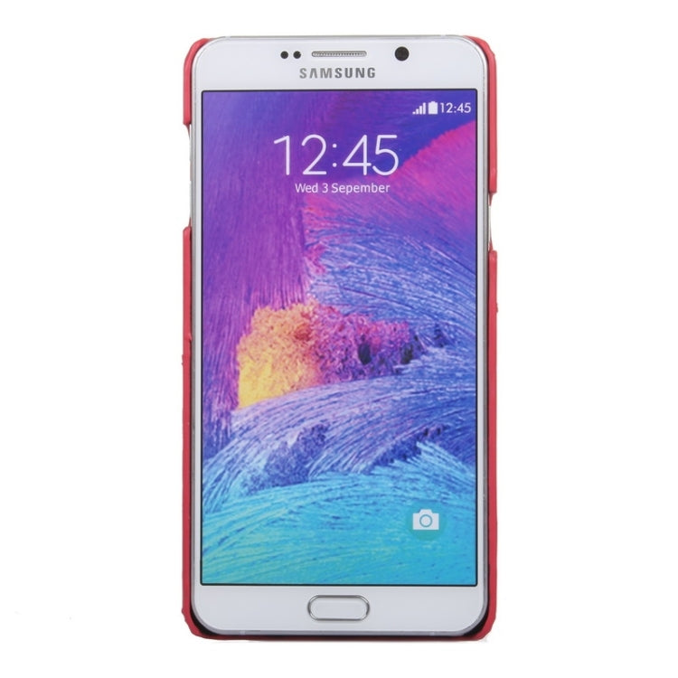 Roar Crazy Horse Texture PU Leather Paste Skin Hard Shell Plastic Case with Card Slot for Galaxy Note 5 / N920