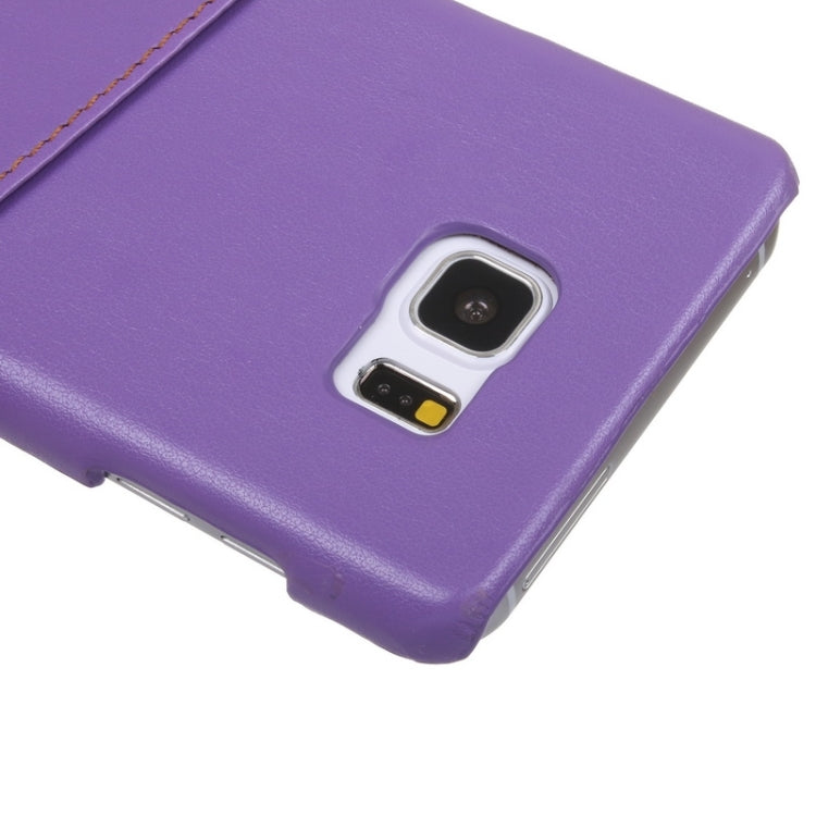Roar Crazy Horse Texture PU Leather Paste Skin Hard Shell Plastic Case with Card Slot for Galaxy Note 5 / N920
