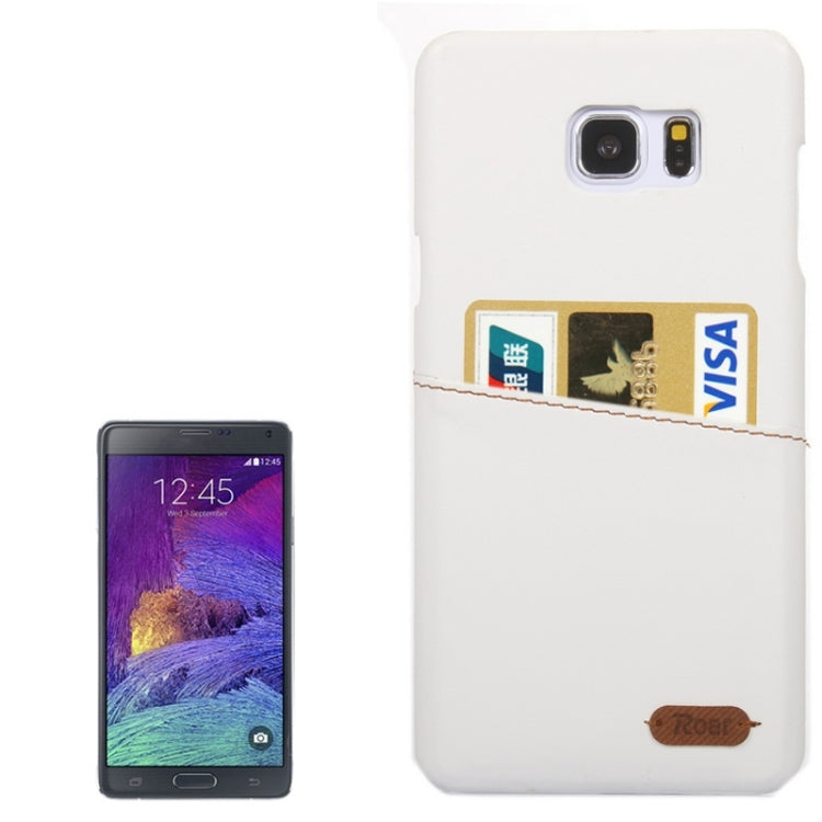 Roar Crazy Horse Texture PU Leather Paste Skin Hard Shell Plastic Case with Card Slot for Galaxy Note 5 / N920