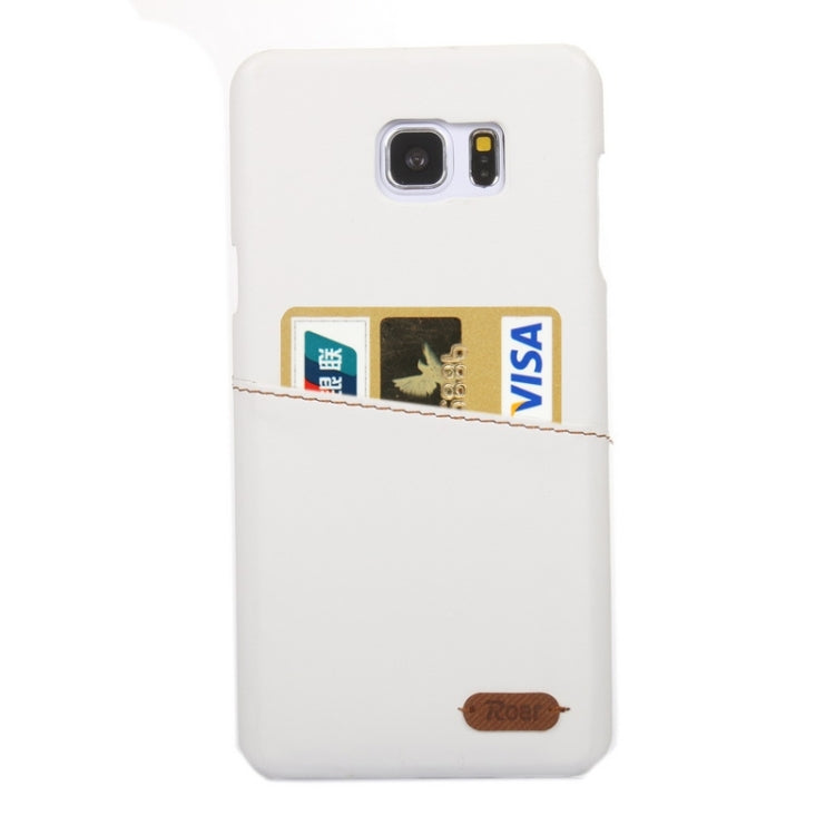 Roar Crazy Horse Texture PU Leather Paste Skin Hard Shell Plastic Case with Card Slot for Galaxy Note 5 / N920