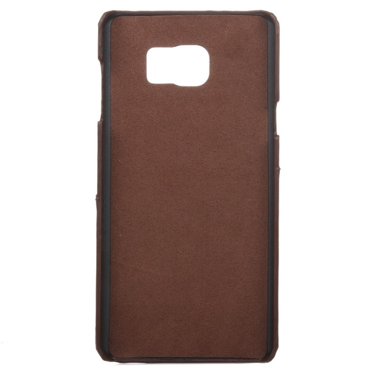 Roar Crazy Horse Texture PU Leather Paste Skin Hard Shell Plastic Case with Card Slot for Galaxy Note 5 / N920