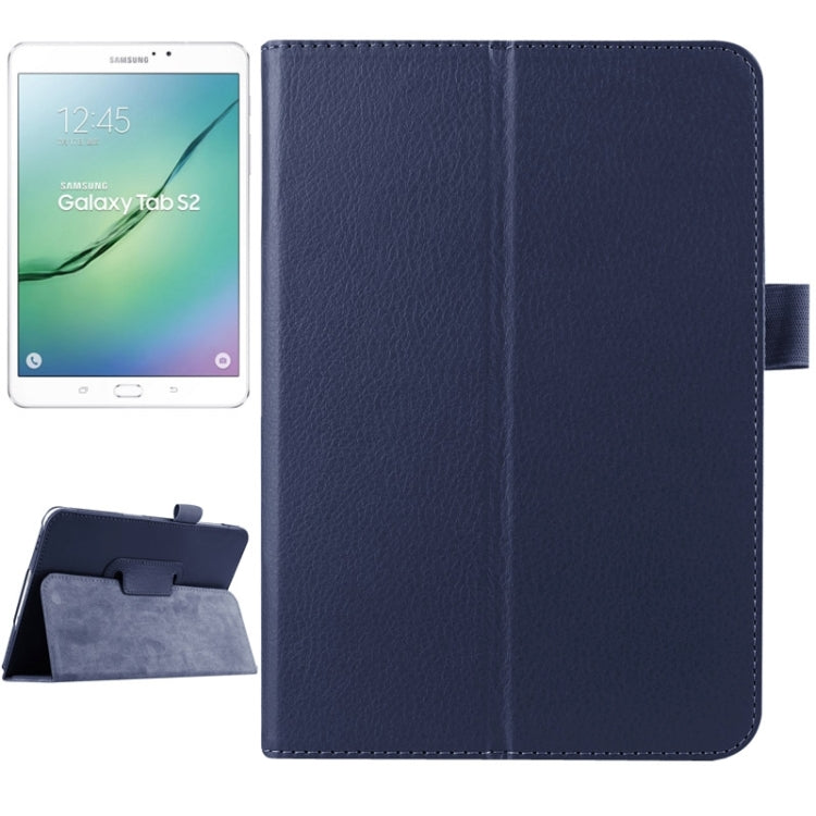 Litchi Texture Horizontal Flip Solid Color Smart Leather Case with Two-folding Holder & Sleep / Wake-up Function for Galaxy Tab S2 8.0 / T715