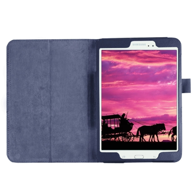 Litchi Texture Horizontal Flip Solid Color Smart Leather Case with Two-folding Holder & Sleep / Wake-up Function for Galaxy Tab S2 8.0 / T715