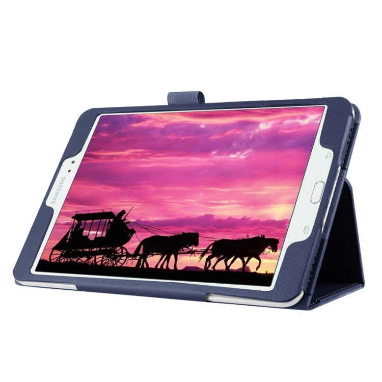 Litchi Texture Horizontal Flip Solid Color Smart Leather Case with Two-folding Holder & Sleep / Wake-up Function for Galaxy Tab S2 8.0 / T715