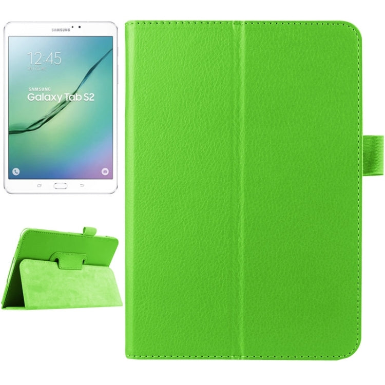 Litchi Texture Horizontal Flip Solid Color Smart Leather Case with Two-folding Holder & Sleep / Wake-up Function for Galaxy Tab S2 8.0 / T715