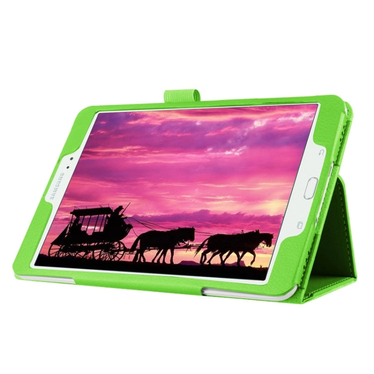 Litchi Texture Horizontal Flip Solid Color Smart Leather Case with Two-folding Holder & Sleep / Wake-up Function for Galaxy Tab S2 8.0 / T715