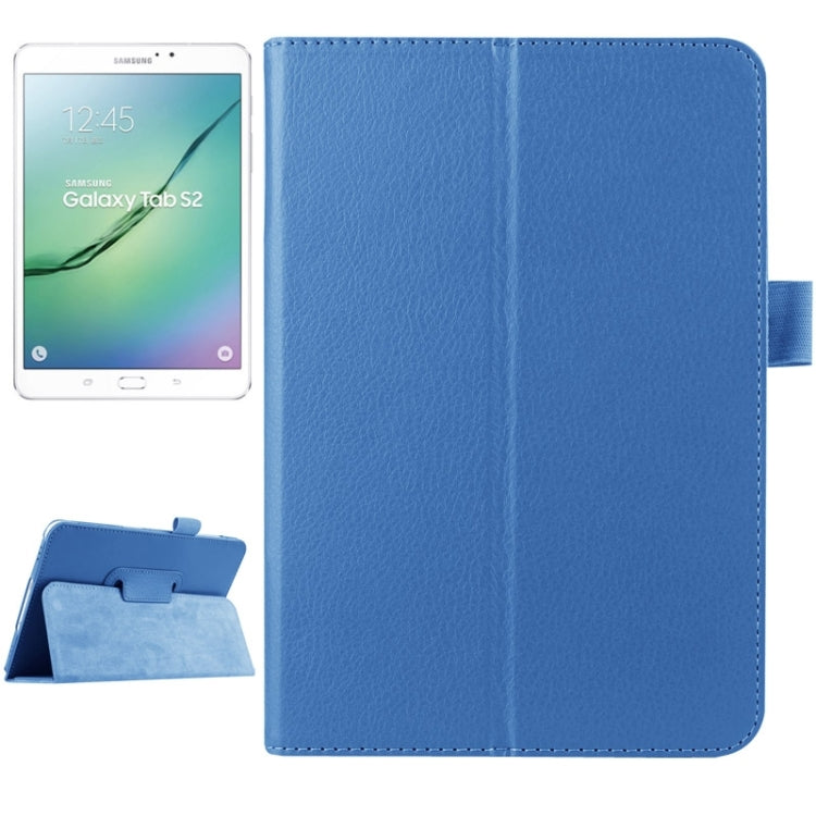 Litchi Texture Horizontal Flip Solid Color Smart Leather Case with Two-folding Holder & Sleep / Wake-up Function for Galaxy Tab S2 8.0 / T715
