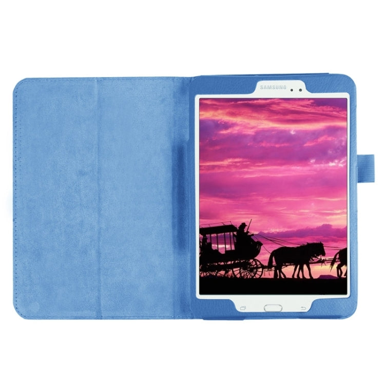 Litchi Texture Horizontal Flip Solid Color Smart Leather Case with Two-folding Holder & Sleep / Wake-up Function for Galaxy Tab S2 8.0 / T715