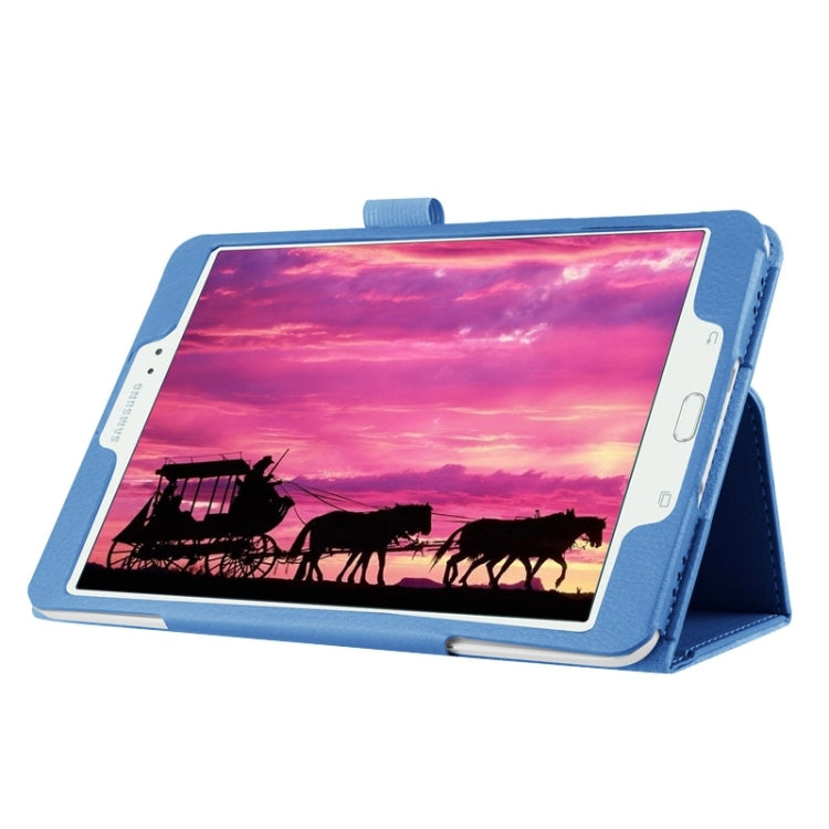 Litchi Texture Horizontal Flip Solid Color Smart Leather Case with Two-folding Holder & Sleep / Wake-up Function for Galaxy Tab S2 8.0 / T715