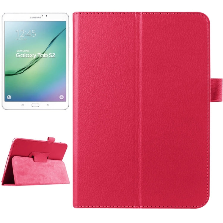 Litchi Texture Horizontal Flip Solid Color Smart Leather Case with Two-folding Holder & Sleep / Wake-up Function for Galaxy Tab S2 8.0 / T715