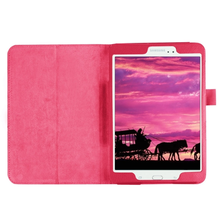 Litchi Texture Horizontal Flip Solid Color Smart Leather Case with Two-folding Holder & Sleep / Wake-up Function for Galaxy Tab S2 8.0 / T715