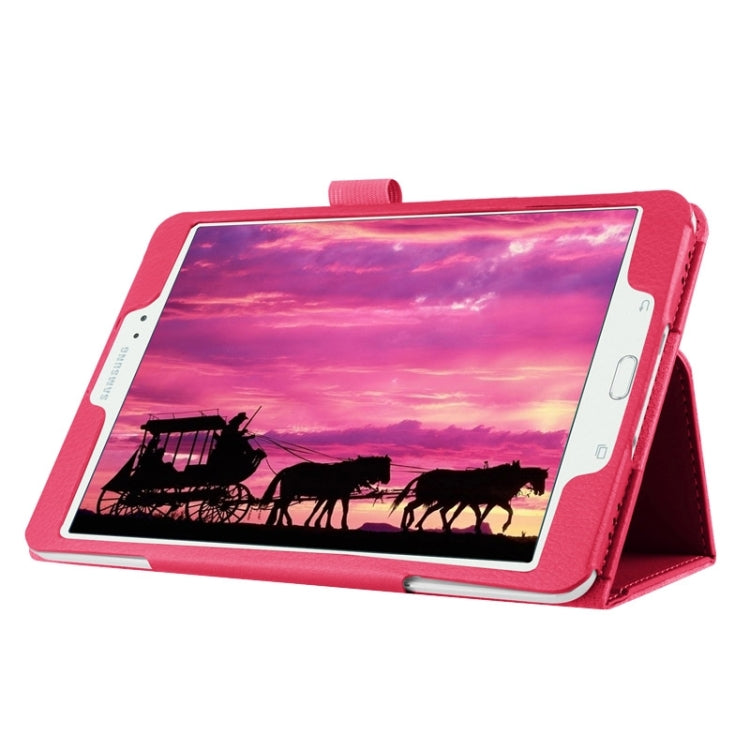 Litchi Texture Horizontal Flip Solid Color Smart Leather Case with Two-folding Holder & Sleep / Wake-up Function for Galaxy Tab S2 8.0 / T715