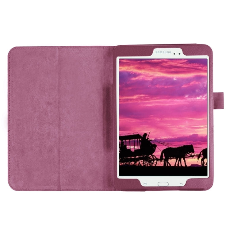 Litchi Texture Horizontal Flip Solid Color Smart Leather Case with Two-folding Holder & Sleep / Wake-up Function for Galaxy Tab S2 8.0 / T715