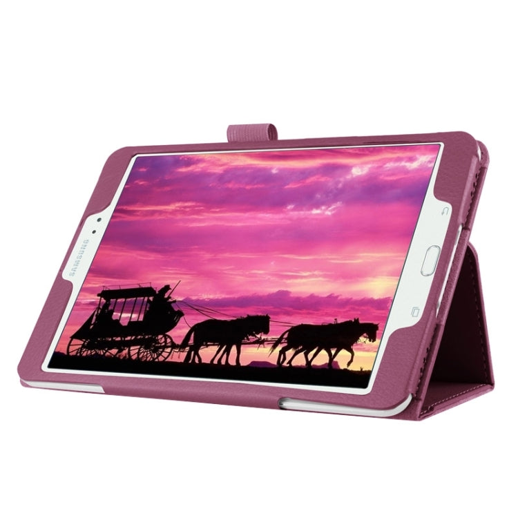 Litchi Texture Horizontal Flip Solid Color Smart Leather Case with Two-folding Holder & Sleep / Wake-up Function for Galaxy Tab S2 8.0 / T715