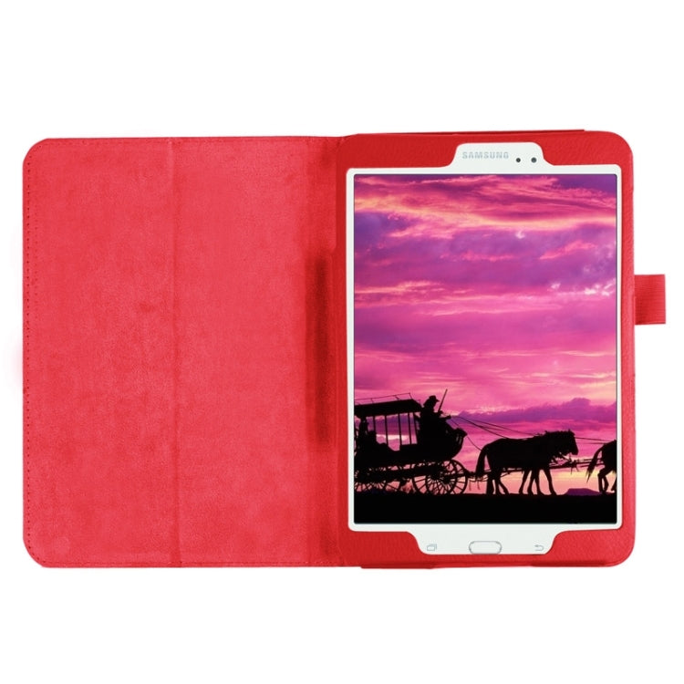 Litchi Texture Horizontal Flip Solid Color Smart Leather Case with Two-folding Holder & Sleep / Wake-up Function for Galaxy Tab S2 8.0 / T715