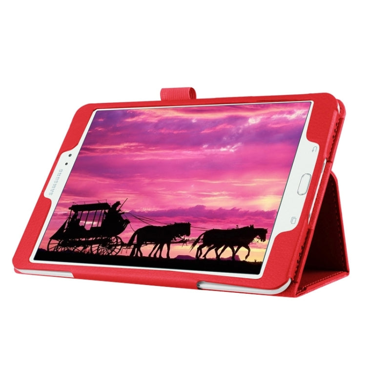 Litchi Texture Horizontal Flip Solid Color Smart Leather Case with Two-folding Holder & Sleep / Wake-up Function for Galaxy Tab S2 8.0 / T715