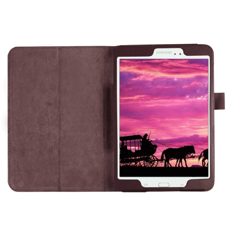 Litchi Texture Horizontal Flip Solid Color Smart Leather Case with Two-folding Holder & Sleep / Wake-up Function for Galaxy Tab S2 8.0 / T715