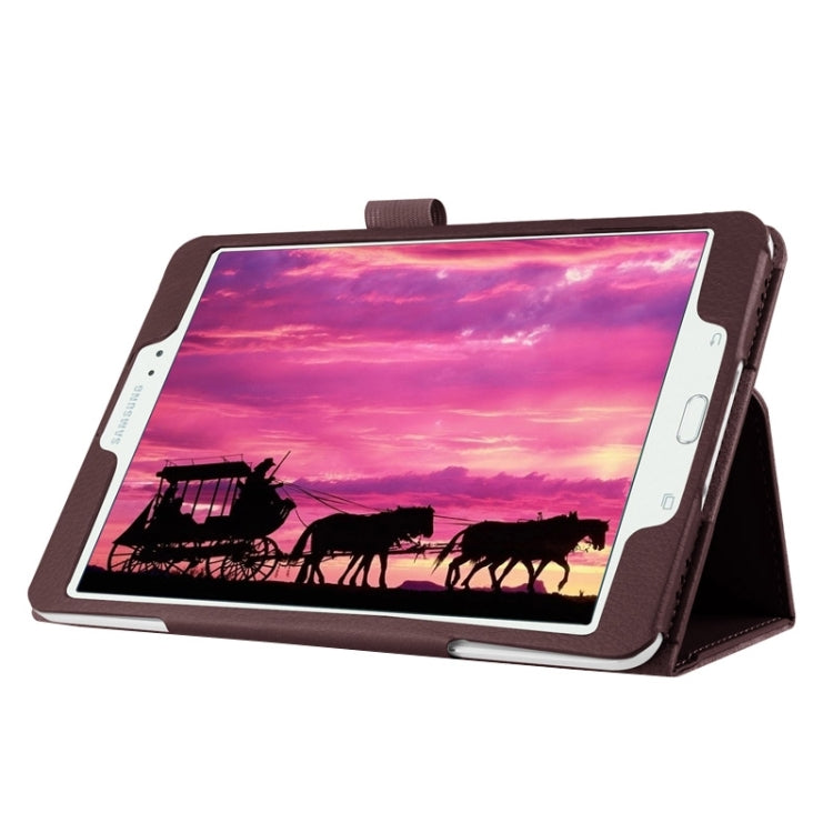 Litchi Texture Horizontal Flip Solid Color Smart Leather Case with Two-folding Holder & Sleep / Wake-up Function for Galaxy Tab S2 8.0 / T715