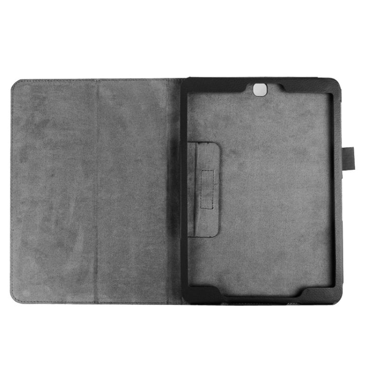 Litchi Texture Horizontal Flip Solid Color Smart Leather Case with Two-folding Holder & Sleep / Wake-up Function for Galaxy Tab S2 9.7 / T815