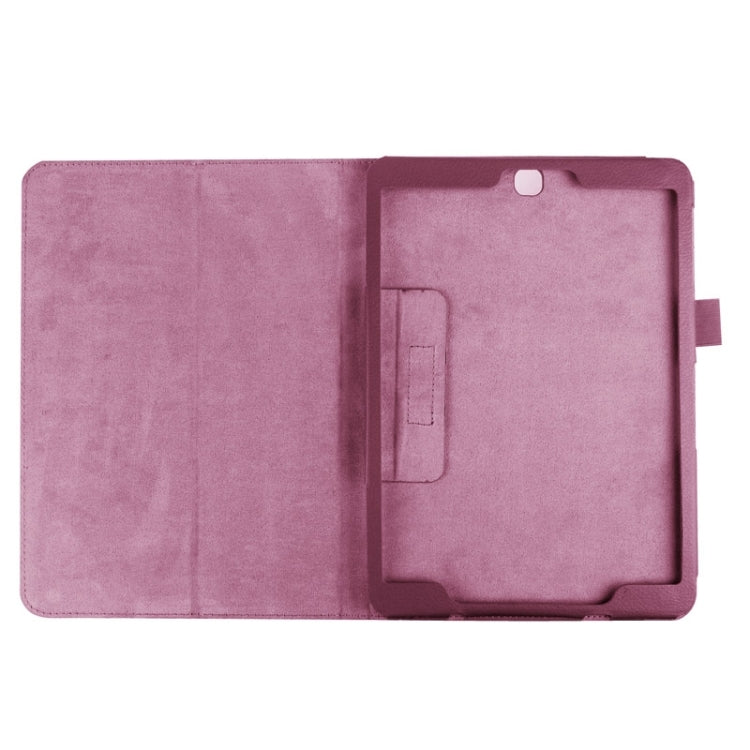 Litchi Texture Horizontal Flip Solid Color Smart Leather Case with Two-folding Holder & Sleep / Wake-up Function for Galaxy Tab S2 9.7 / T815