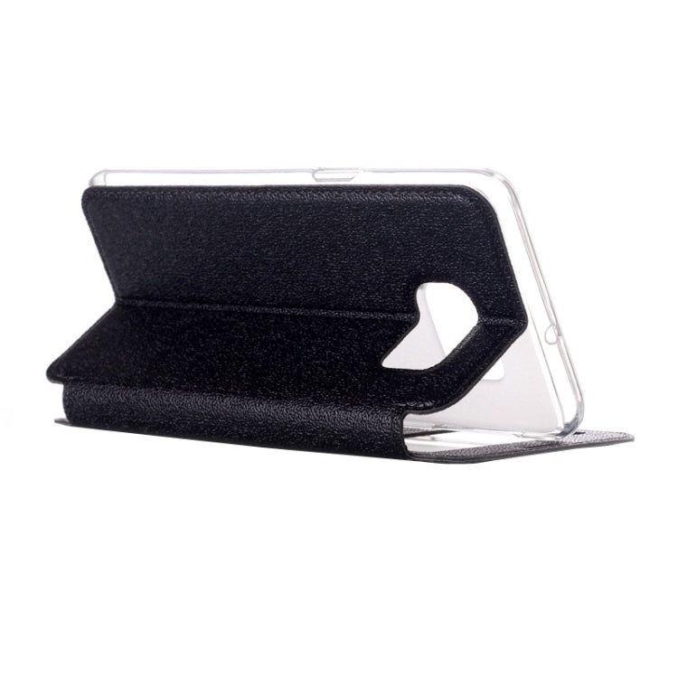 For Galaxy S6 Edge / G925 UFO Flavedo Texture Horizontal Flip Leather Case with Caller ID Display & Holder & Card Slot