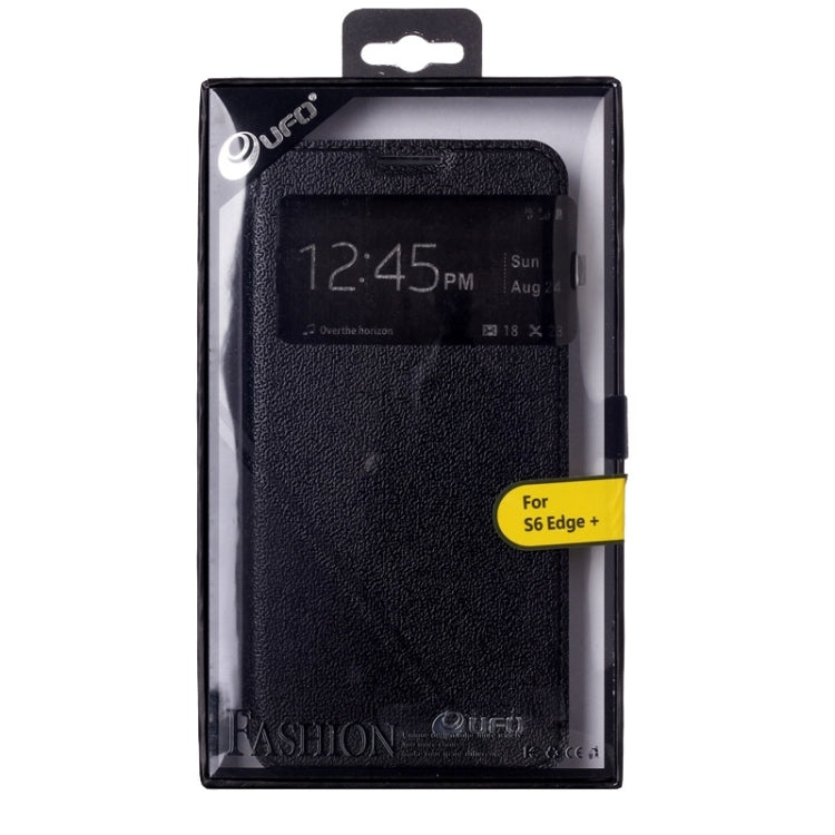 For Galaxy S6 Edge / G925 UFO Flavedo Texture Horizontal Flip Leather Case with Caller ID Display & Holder & Card Slot