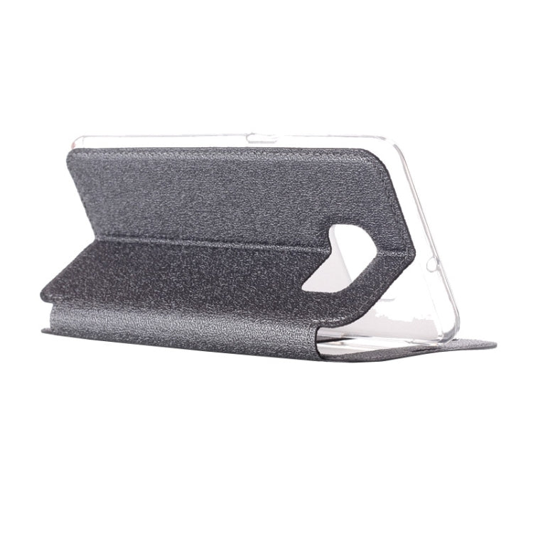 For Galaxy S6 Edge / G925 UFO Flavedo Texture Horizontal Flip Leather Case with Caller ID Display & Holder & Card Slot
