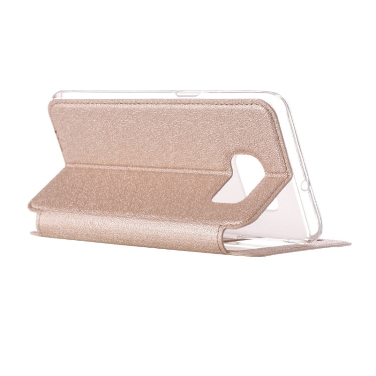 For Galaxy S6 Edge / G925 UFO Flavedo Texture Horizontal Flip Leather Case with Caller ID Display & Holder & Card Slot