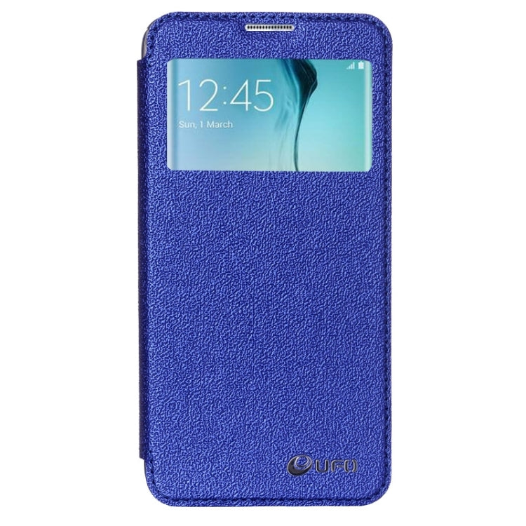 For Galaxy S6 Edge / G925 UFO Flavedo Texture Horizontal Flip Leather Case with Caller ID Display & Holder & Card Slot