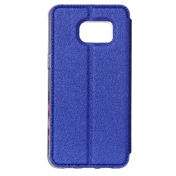 For Galaxy S6 Edge / G925 UFO Flavedo Texture Horizontal Flip Leather Case with Caller ID Display & Holder & Card Slot