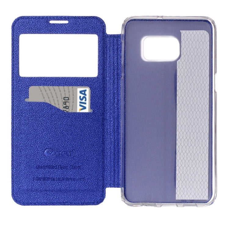 For Galaxy S6 Edge / G925 UFO Flavedo Texture Horizontal Flip Leather Case with Caller ID Display & Holder & Card Slot