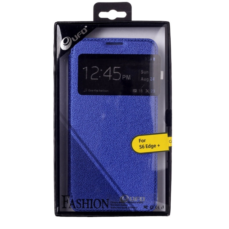 For Galaxy S6 Edge / G925 UFO Flavedo Texture Horizontal Flip Leather Case with Caller ID Display & Holder & Card Slot