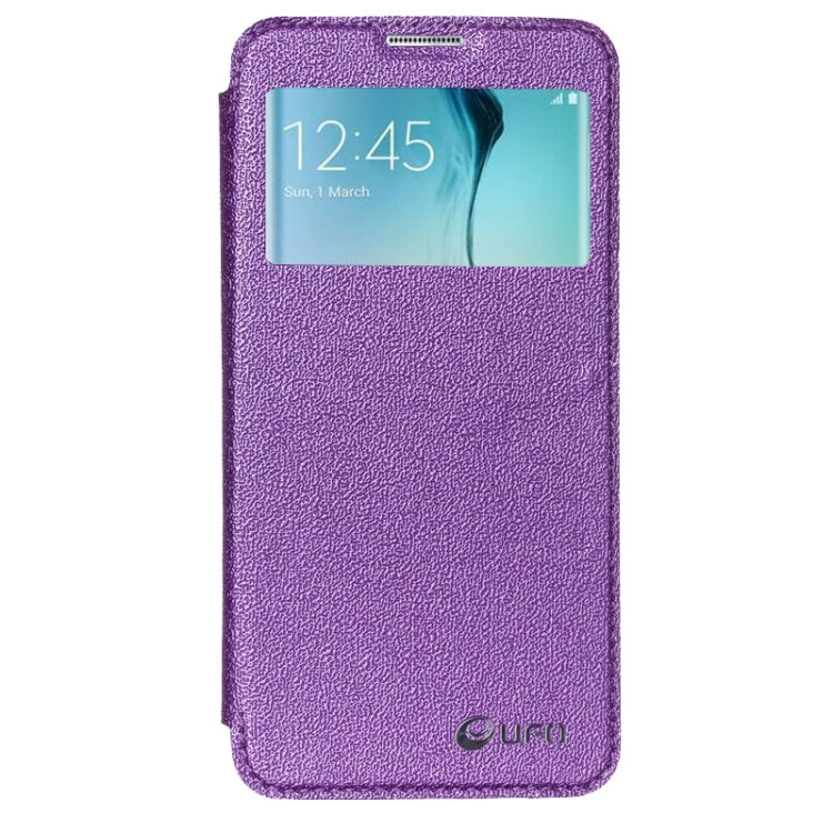 For Galaxy S6 Edge / G925 UFO Flavedo Texture Horizontal Flip Leather Case with Caller ID Display & Holder & Card Slot