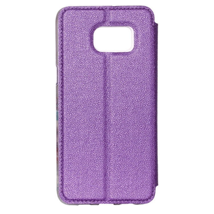 For Galaxy S6 Edge / G925 UFO Flavedo Texture Horizontal Flip Leather Case with Caller ID Display & Holder & Card Slot