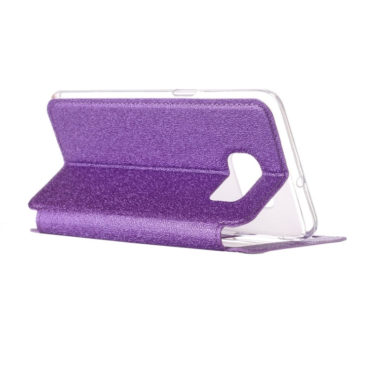 For Galaxy S6 Edge / G925 UFO Flavedo Texture Horizontal Flip Leather Case with Caller ID Display & Holder & Card Slot