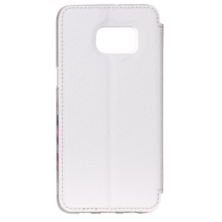 For Galaxy S6 Edge / G925 UFO Flavedo Texture Horizontal Flip Leather Case with Caller ID Display & Holder & Card Slot