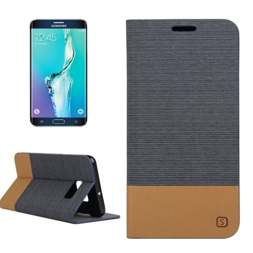 Canvas Texture Horizontal Flip Leather Case with Holder & Card Slots for Galaxy Note 5 Edge